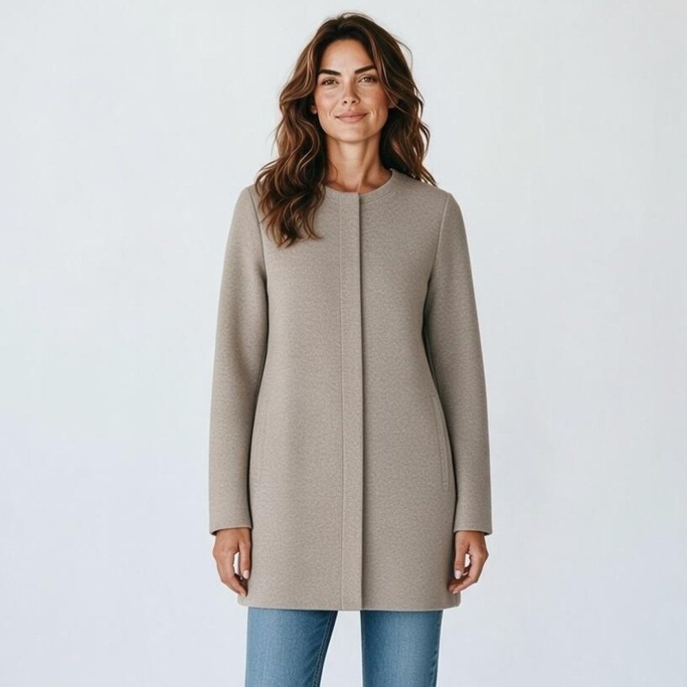 J. Jill Pure Jill Knit Cardigan Jacket Womens M Cocoa Heather Snap Front NEW